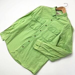 エルエルビーン ☆ L.L.Bean 長袖 シャツ 若草色 ライトグリーン Lサイズ グッドカラー♪ 登山 ハイキング アウトドア キャンプ■DE181