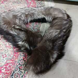 SAGA FOX SaGa fox shawl fur total length approximately 103cm wool .. sleeve for? that time thing used long-term storage 