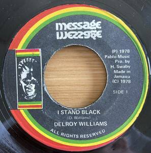 激レアオリジナル盤美品！Delroy Williams - I Stand Black / rockers pablo ロッカーズ