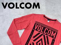 ☆送料無料☆ VOLOM ボルコム USA直輸入 古着 長袖 ロゴ Tシャツ メンズ Ｍ コーラルレッド トップス 中古 即決_画像1