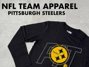 ☆送料無料☆ NFL TEAM APPAREL USA直輸入 古着 長袖 PITTSBURGH STEELERS ピッツバーグ・スティーラーズ Tシャツ メンズ M ブラック 中古