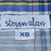 〇282655 STEVEN ALAN スティーブンアラン チェックシャツ 〇米国製 ロングスリーブ 長袖 サイズXS（国内S） メンズ ホワイトネイビー_画像8