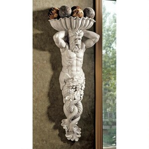 アトランティス海の神 ポセイドン壁彫像 西洋彫刻/壁装飾オーナメント インテリア 貴賓室VIPルーム スウィート（輸入品