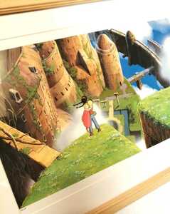 Art hand Auction Супер редкость! Студия Ghibli Laputa: Небесный замок [предмет в рамке] постер, настенная картина, оригинальная репродукция, открытка, Календарь Гибли, Хаяо Миядзаки, Комиксы, Аниме товары, другие