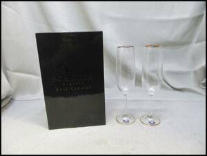 ●BOHEMIA Engrave Kali Crystal ボヘミアグラス シャンパングラス ペアセット 未使用保管品●