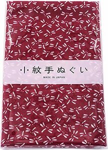 Miyamoto-Towel 日本製 手ぬぐい 小紋 和柄 泉紅梅 33×90cm とんぼ (臙脂) 33471