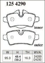 DIXCEL ディクセル ブレーキパッド プレミアムタイプ リア用 BMW ミニ (R56) ジョンクーパーワークス GP JCWGP H24.10～H26.4 Fr.6POT_画像2