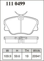 ディクセル ブレーキパッド ES エクストラスピード フロント メルセデスベンツ ミディアムクラス(W124) 300E 4マチック 124230 S61.9～H7.6_画像2