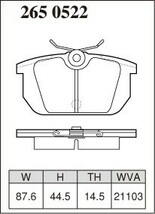 DIXCEL ディクセル ブレーキパッド Mタイプ リア用 フィアット ウーノ ターボ i.e. 146A2 F46A8 S60～H5 1.3/1.4L_画像2