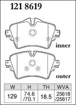 ディクセル ブレーキパッド プレミアムタイプ フロント ミニ(F56) クーパーS XR20MW(LCI) R3.5～ 3ドア アクティブクルーズコントロール無_画像2