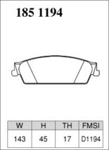 DIXCEL ディクセル ブレーキパッド Mタイプ リア用 キャデラック エスカレード H27～ 4WD 6.2L_画像2