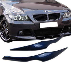 在庫有 左右セットBMW 3シリーズ E90 E91 2006-2011 #A35アイライン ヘッドライトカバー モナコブルー メタリック