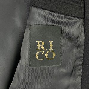 RICO リコ ステンカラー デザインボタン メルトンジャケット ジップアップ メンズ 冬物アウター 黒 ブラック サイズS*NB688の画像6