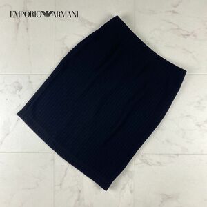 EMPORIO ARMANI エンポリオアルマーニ タイトスカート 膝丈 裏地なし オケージョン 黒 ブラック サイズ38*NB754