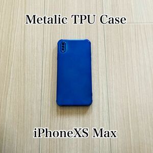 iPhoneXS Max iPhone XSmaxケース 耐衝撃 メタリックケース TPUケース ブルー iPhoneケース スマホケース 送料無料