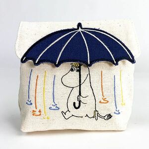  Moomin дождь . зонт сумка вышивка бардачок косметичка меньше compact мелкие вещи сумка cosme кейс место хранения Mini BLACK