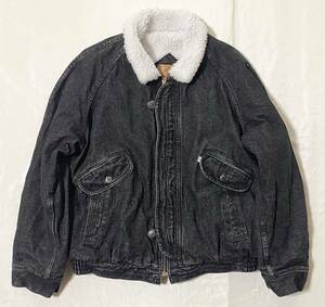 90s Levi's リーバイス シルバーメダル 75409 -4858　ブラック デニム ボア ジャケット MEDIUM　黒 MADE IN USA アメリカ製