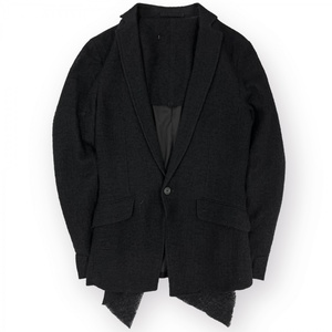 TORNADO MART Tornado Mart TJK-2602 wool crepe gauze 2way tailored jacket blaser 1. shawl color black 