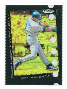 2005 Topps FINEST [ALEX RODRIGUEZ] FINEST MOMENTS Gold Refractor Card 102/190 FAM17