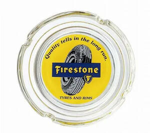 灰皿　ガラス製　Firestone