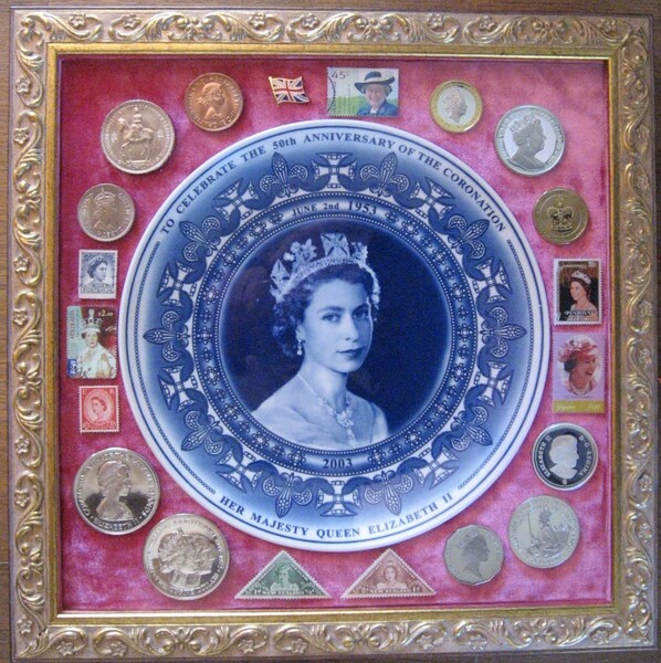 エリザベス女王のWEDGWOOD絵皿と銀貨