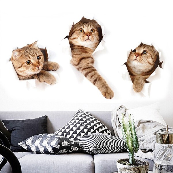 ウォールステッカーB89 猫 cat ペット 可愛い 癒し 写真 壁アート 剥せるシール デコレーションシール DIY 犬猫