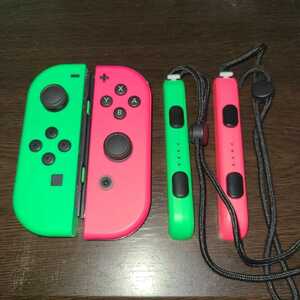 【動作確認済み/限定カラーストラップ付属】Nintendo Switch　ジョイコン　ネオンピンク/ネオングリーン