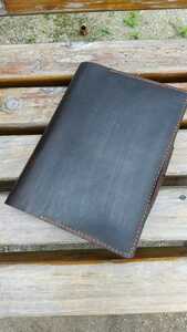 [ hand made ] low discount did cow leather dark brown. B6 correspondence notebook ( Note ) cover 