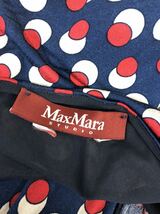 美品　MAX MARA Studio マックスマーラ　レディース　ネイビー　総柄　半袖　ワンピース　L表記_画像4