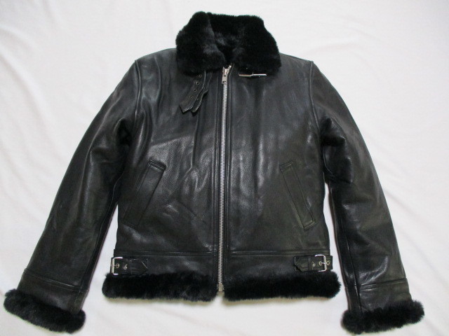 HORN WORKS ホーンワークス 牛革 レザー B-3 フライトジャケット 黒 L