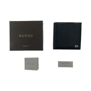 〇〇 GUCCI グッチ 二つ折り財布 150412 ブラック やや傷や汚れあり