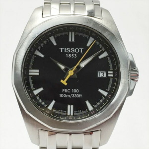 ** TISSOT Tissot PRC100 Date P870/970 черный кварц мужские наручные часы коробка иметь царапина . загрязнения есть 