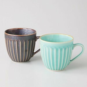 美濃焼！ ☆孔雀ペアマグカップ☆ Ｖ3073-2 新品 コーヒー 紅茶 カップ ミルク ラテ エスプレッソ 茶器 ギフト