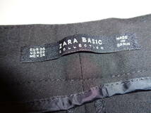 b509◆ZARA BASIC COLLECTION ストレッチスラックスパンツ◆新品定価3990円 ザラベーシック size34 黒 テーパード アンクル丈 ネコポス便4J_画像6