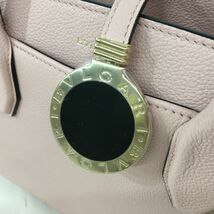 未使用 ブルガリ BVLGARI ブルガリブルガリ 287285 2WAYバッグ ハンドバッグ トート ショルダー ピンク カーフレザー[L7504]_画像9