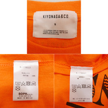 KIYONAGA&CO. UNITED ARROWS & SONS FUK EXPERIMENT キヨナガアンドコー L/S T-SHIRT 長袖 ロゴTシャツ カットソー ロンT ORANGE S_画像10