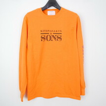 KIYONAGA&CO. UNITED ARROWS & SONS FUK EXPERIMENT キヨナガアンドコー L/S T-SHIRT 長袖 ロゴTシャツ カットソー ロンT ORANGE S_画像1