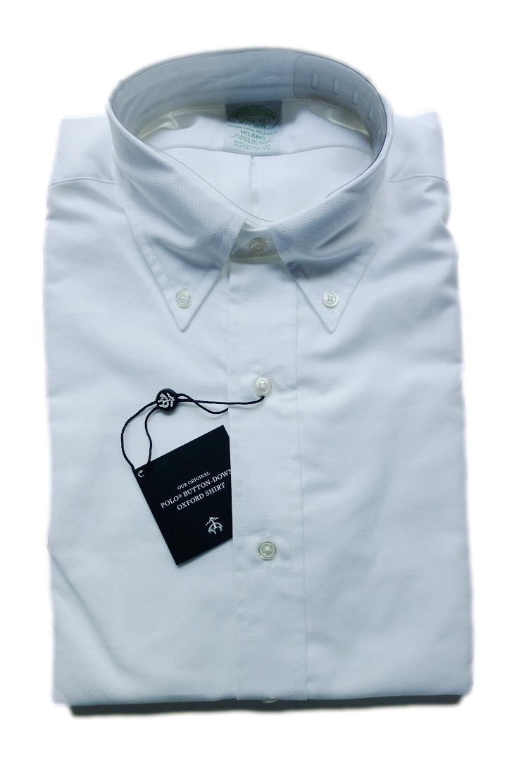 BROOKS BROTHERS ブルックスブラザーズ 白オックスフォード ボタンダウン シャツ 14.5-32 - Milano Fit
