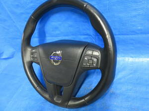 BY1017 Volvo V70 leather winding handle / steering gear / air bag cover / original * air bag, inflator less 