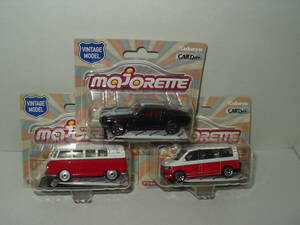 Majorette MajoRette Vintage model Ford Mustang & Volkswagen TI T6 3 pcs. set 