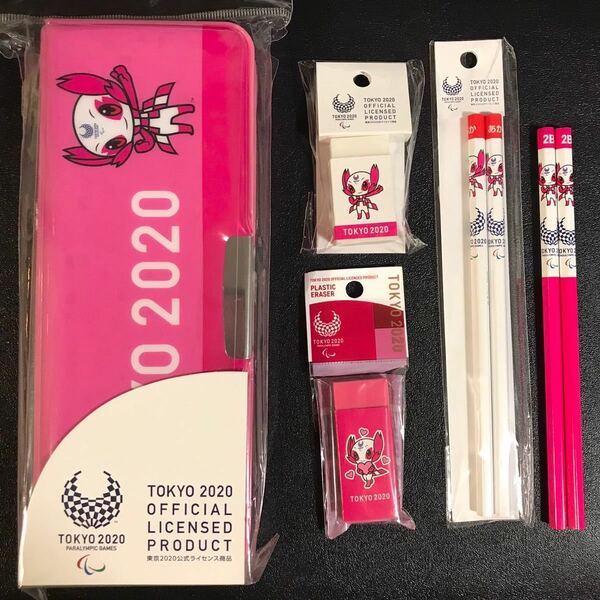 東京2020オリンピック　ソメイティ　文房具セット　筆箱　赤鉛筆2本　鉛筆2本　消しゴム2個　公式ライセンス商品