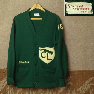 パンサー パッチ 【Stylized SPORTSWEAR】 60s Varsity Letterman Cardigan/ 60年代 レタード カーディガン ニット ビンテージ 50年代 50s