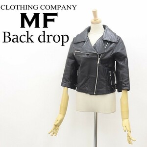◆Back drop バックドロップ 別注 MF CLOTHING COMPANY レザー 五分袖 ダブル ライダース ジャケット ブラック XS