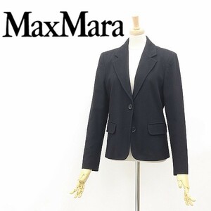 白タグ◆Max Mara マックスマーラ ウール 2釦 ジャケット 黒 ブラック 36