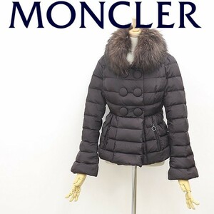 ◆MONCLER モンクレール KELLYFUR ケリーファー ラクーンファー ダウン ジャケット ダークブラウン 00