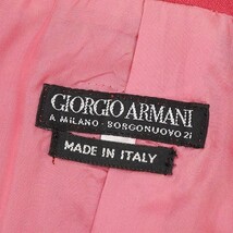 ヴィンテージ◆GIORGIO ARMANI ジョルジオアルマーニ ノーカラー ジャケット ビビットピンク 40 国内正規品_画像5