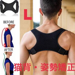 姿勢矯正ベルト Lサイズ 猫背矯正ベルト 姿勢矯正猫背サポーター 肩こり ダイエット 健康 男女兼用 姿勢改善 肩こり