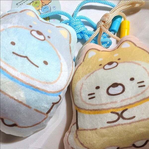 すみっコぐらし ネックポーチ ねこ&とかげ ふわふわもこもこ 可愛い 新品 未使用 タグ付き