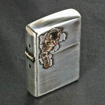 ZIPPO/大人気　猫柄　キャットポー2　銀い