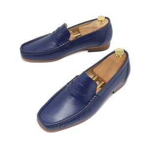  ручная работа мужской 27cm натуральная кожа гладкий Loafer туфли без застежки ma Kei производства закон бизнес casual темно-синий обувь 829